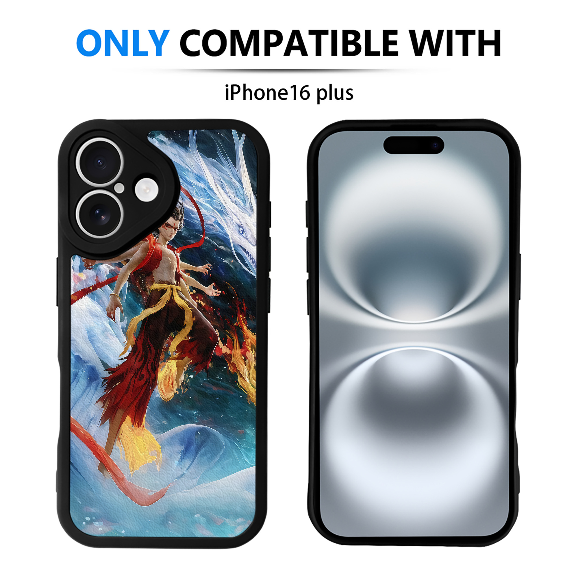 （画像用） Ne Zha 2 ナタ 魔童の大暴れ 【iPhone 16シリーズ対応】シリコンスマホケース（レザー調） 材質：シリコン